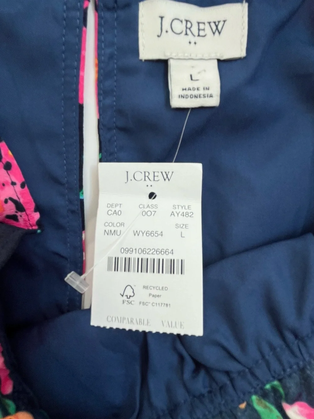 J. Crew Cottagecore Floral Print Mock-Neck Ruffle Sleeveless Top Size L NWT